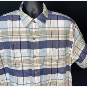 Ridgecut Shirt Mens XL Windowpane Plaid Outdoor Casual Button Short‎ Sleeve